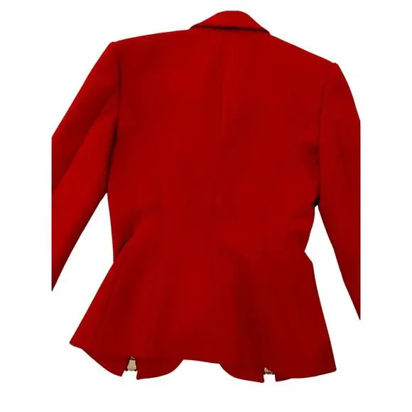 Pinko Moto Zip Blazer Women’s IT 36 US 6 Medium Red Y2K Biker McQueen - Picture 2 of 16